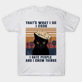 Cat Cooking I Cook I Hate People T-Shirt